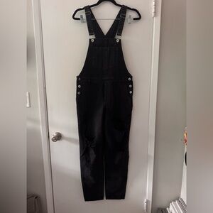 12th Tribe Black Denim Overalls